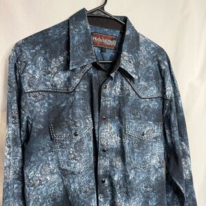 Rock & Roll Cowboy Blue Paisley Western Shirt